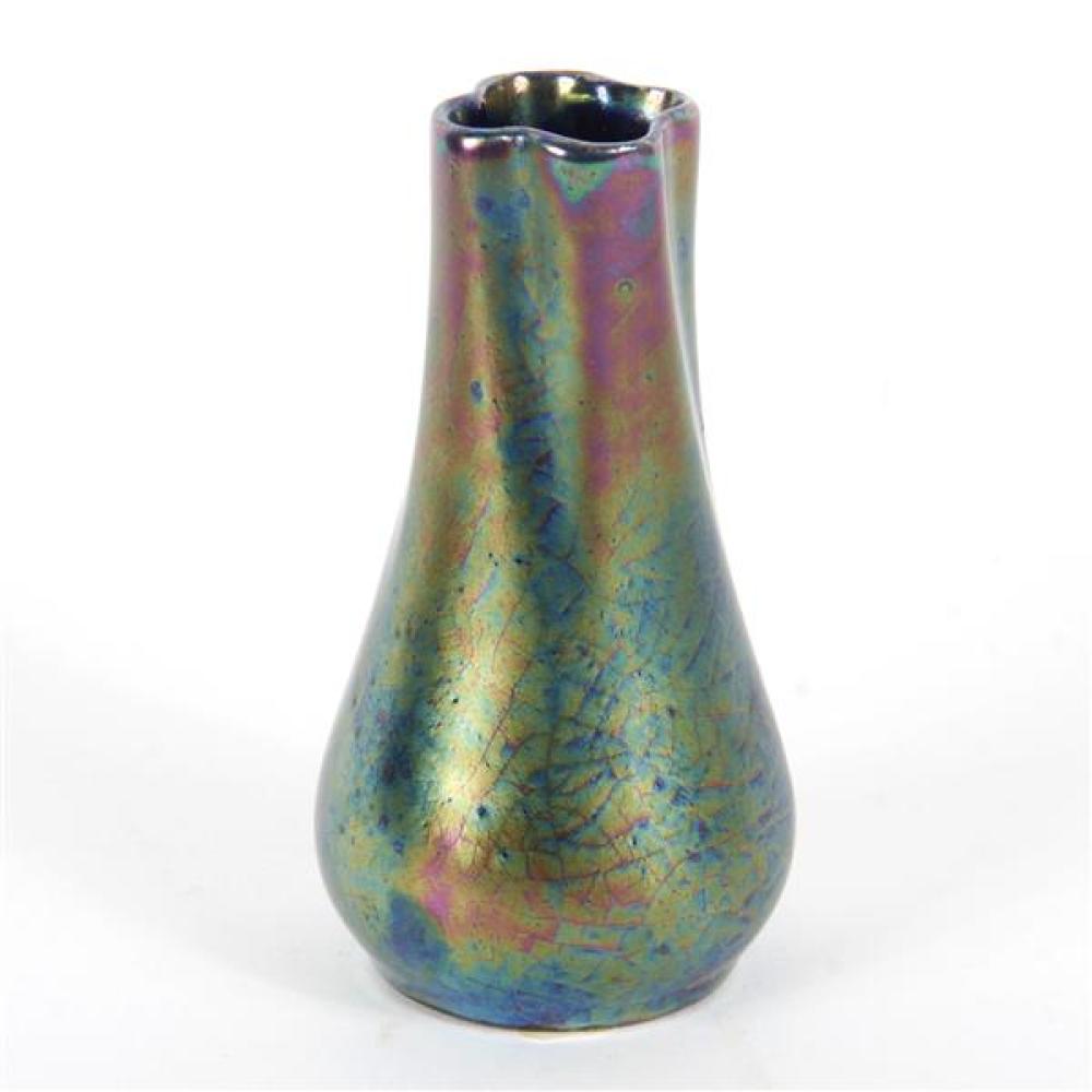 Appraisal: AUSTRIAN HELIOSCENE BOHEMIAN IRIDESCENT ART GLASS VASE Austrian helioscene Bohemian