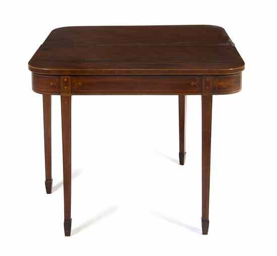 Appraisal: A Sheraton Style Mahogany Games Table having a rectangular top