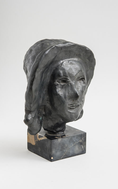 Appraisal: ROBERT DE NIRO SR - UNTITLED HEAD Bronze on black