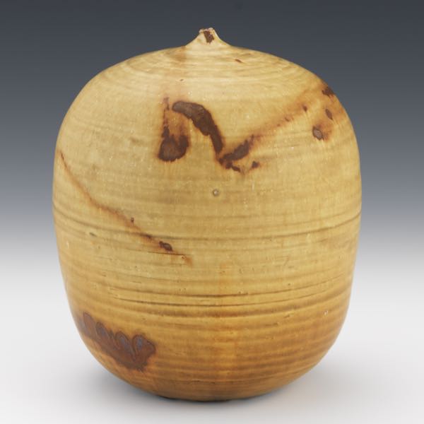 Appraisal: TOSHIKO TAKAEZU AMERICAN - x Moonpot Glazed stoneware vessel with