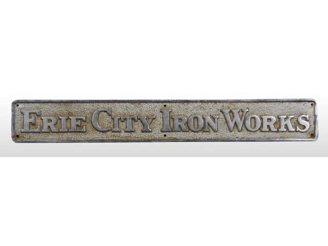 Appraisal: Cast Iron Erie City Iron Works Sign Description Nice industrial