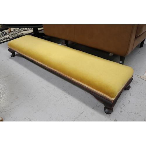 Appraisal: Rectangular yellow upholstered stool approx cm H x cm W