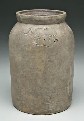 Appraisal: J M Barlow salt glaze stoneware jar stamped on one