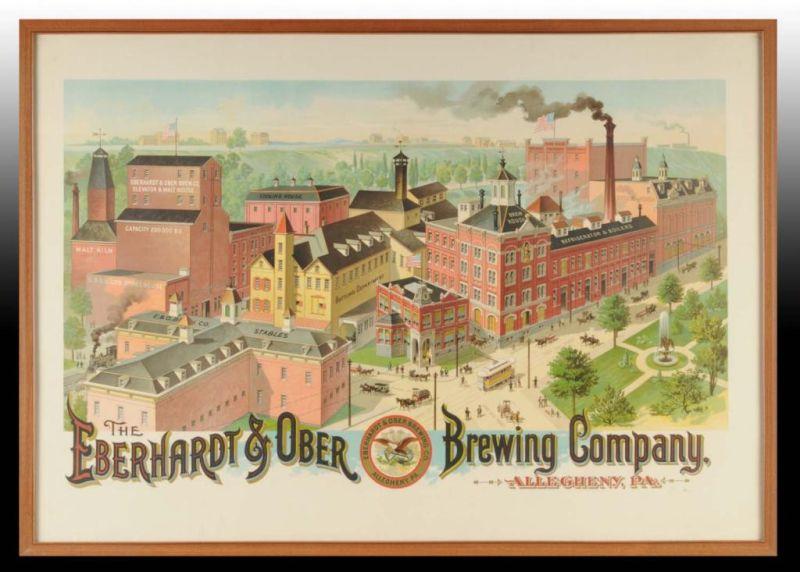 Appraisal: Eberhardt Ober Brewing Co Paper Litho Poster Description Circa s