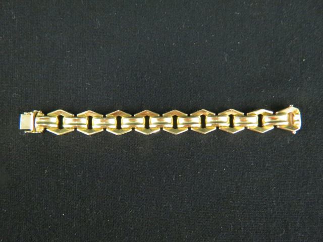 Appraisal: k Gold Bracelet Diamond and link Design yellow gold grams