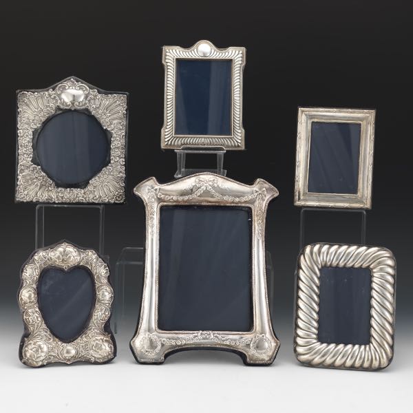 Appraisal: SIX ENGLISH STERLING SILVER FRAMES Sterling silver frames by various