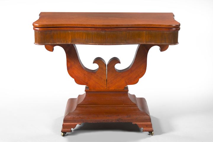 Appraisal: American Late Classical Walnut and Mahogany Games Table late th