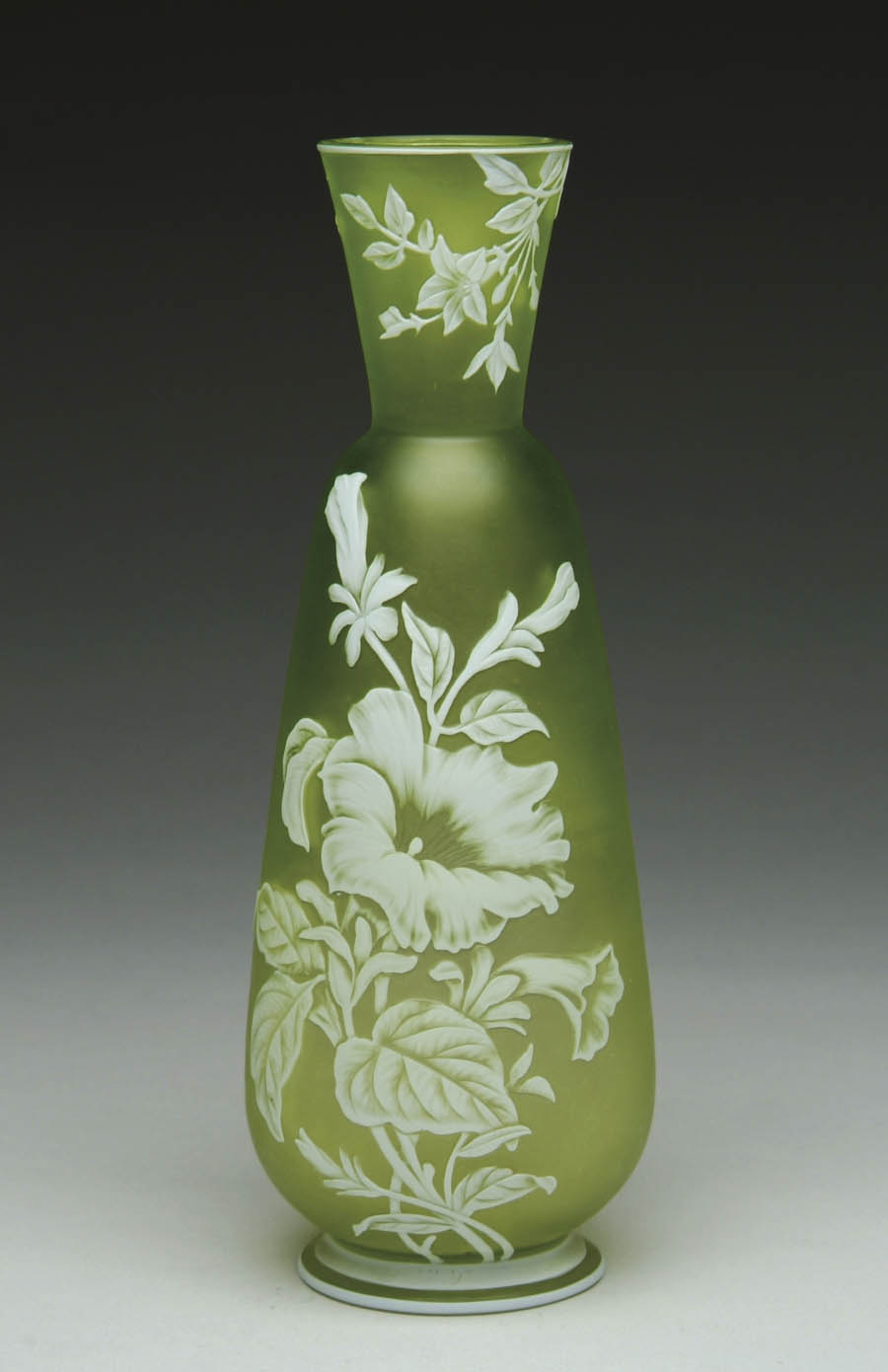 Appraisal: WEBB CAMEO VASE Beautiful Webb vase has nicely detailed flowers