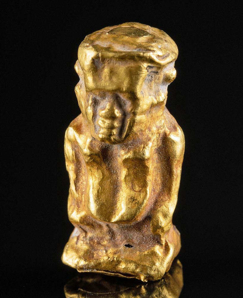 Appraisal: Rare Egyptian Gold Figural Amulet of Pataikos Egypt Late Dynastic