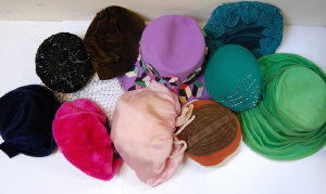 Appraisal: Collection of ten lady's hats to include felt sequinned and