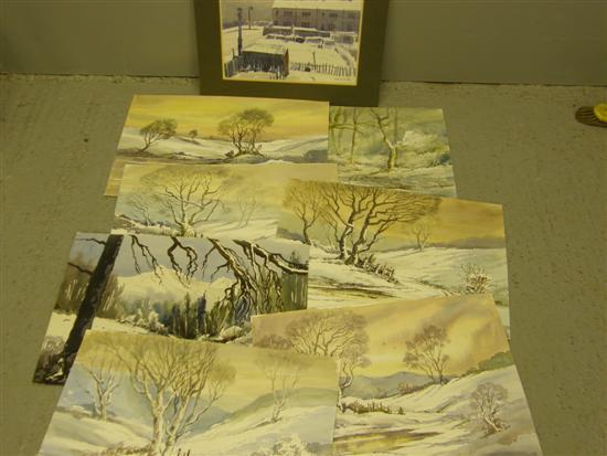 Appraisal: Keith Burtonshaw seven watercolours unknown winter landscapes PROVENANCE Purchased from