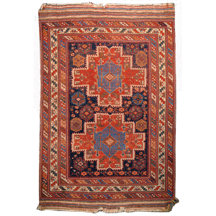 Appraisal: Persian rug colorful and nicely executed geometric patterns x very