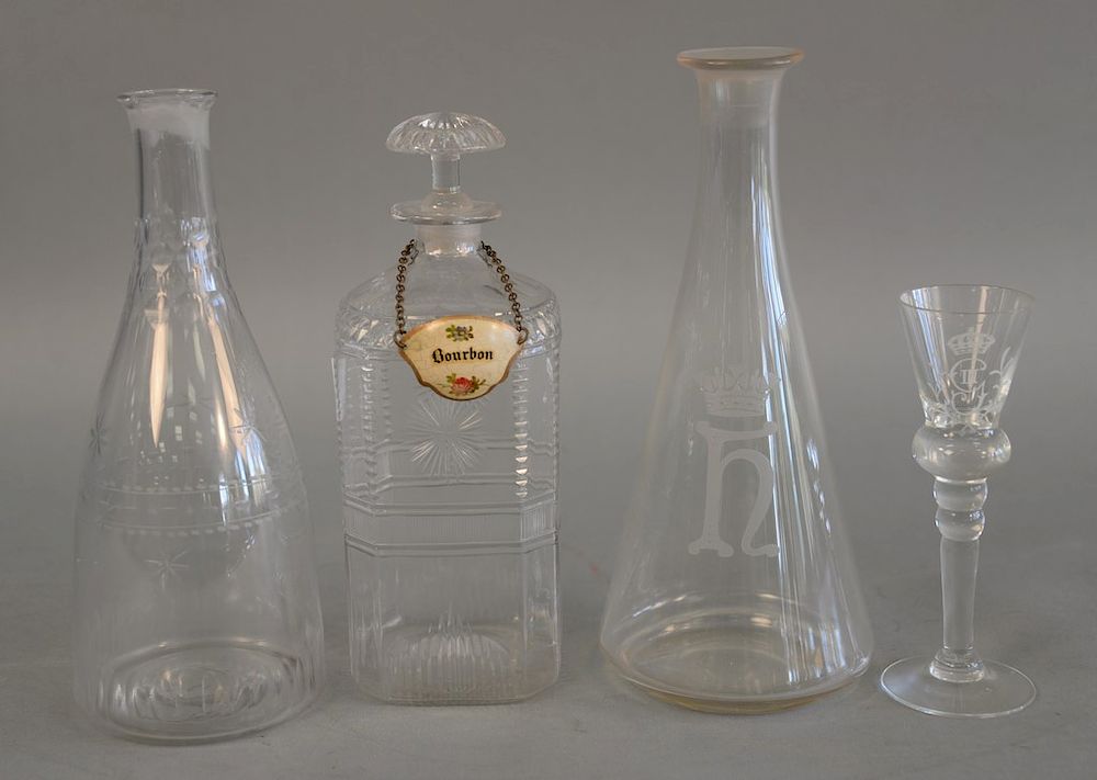 Appraisal: Group of hand blown glass to include a pair of