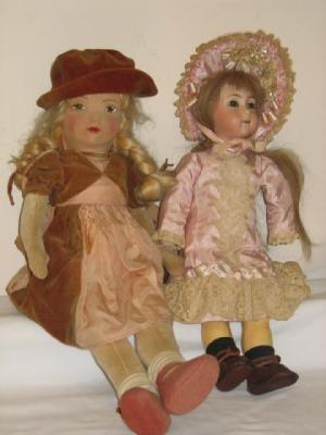 Appraisal: A Lenci type fabric covered girl doll with painted moulded