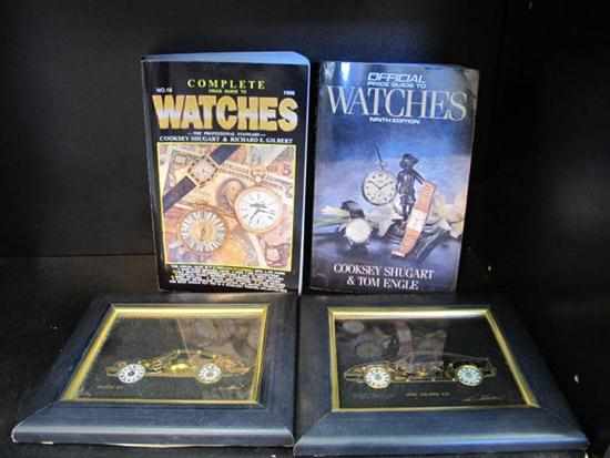 Appraisal: TWO BOOKS ON WATCHES AND TWO CLOCK WORK PICTURES