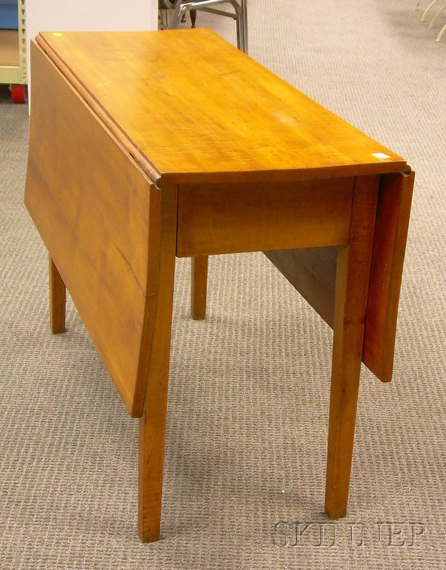 Appraisal: Tiger Maple Drop-leaf Table ht lg wd leaf wd in