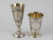 Appraisal: Two small Russian silver cups one with assay mark Moscow