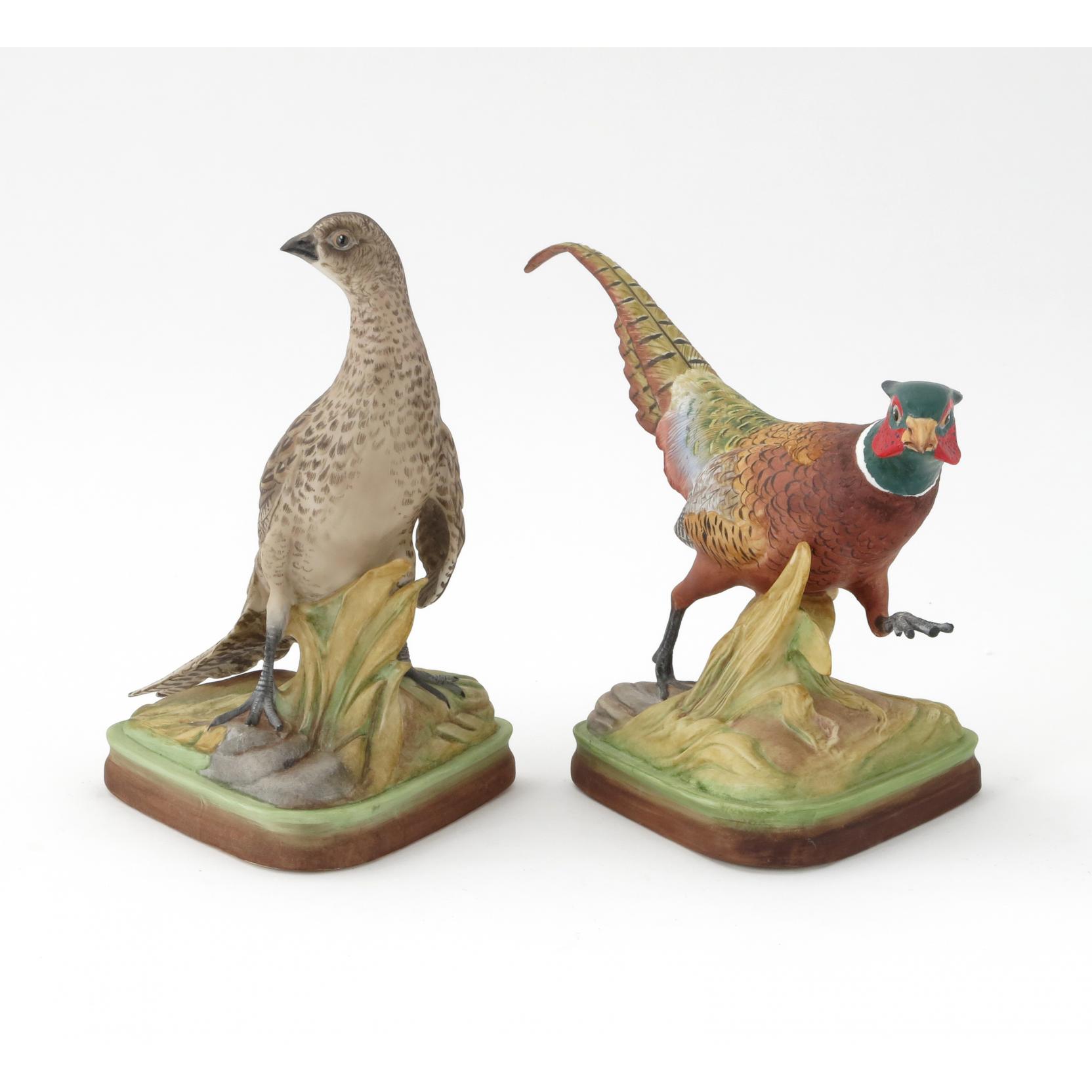 Appraisal: Boehm Porcelain Ringneck Pheasant Pair Limited Edition B marked on