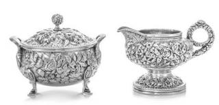 Appraisal: An American Silver Creamer and Covered Sugar S Kirk Son