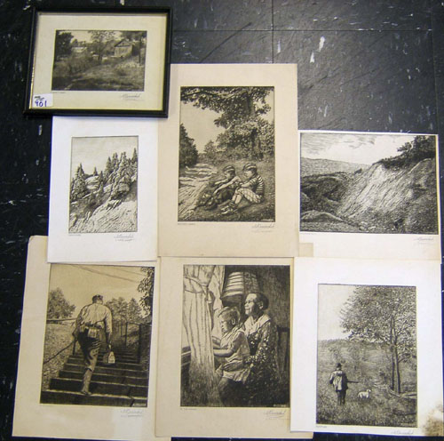 Appraisal: Nicholas Bervinchak American - Seven pencil signed engravings