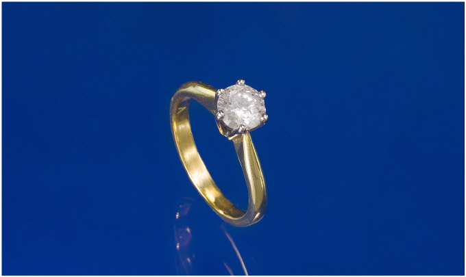 Appraisal: Carat Gold Single Stone Diamond Ring The diamond weighs points