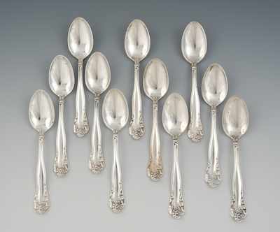 Appraisal: Twelve Sterling Silver Demitasse Spoons Each spoon apprx - L