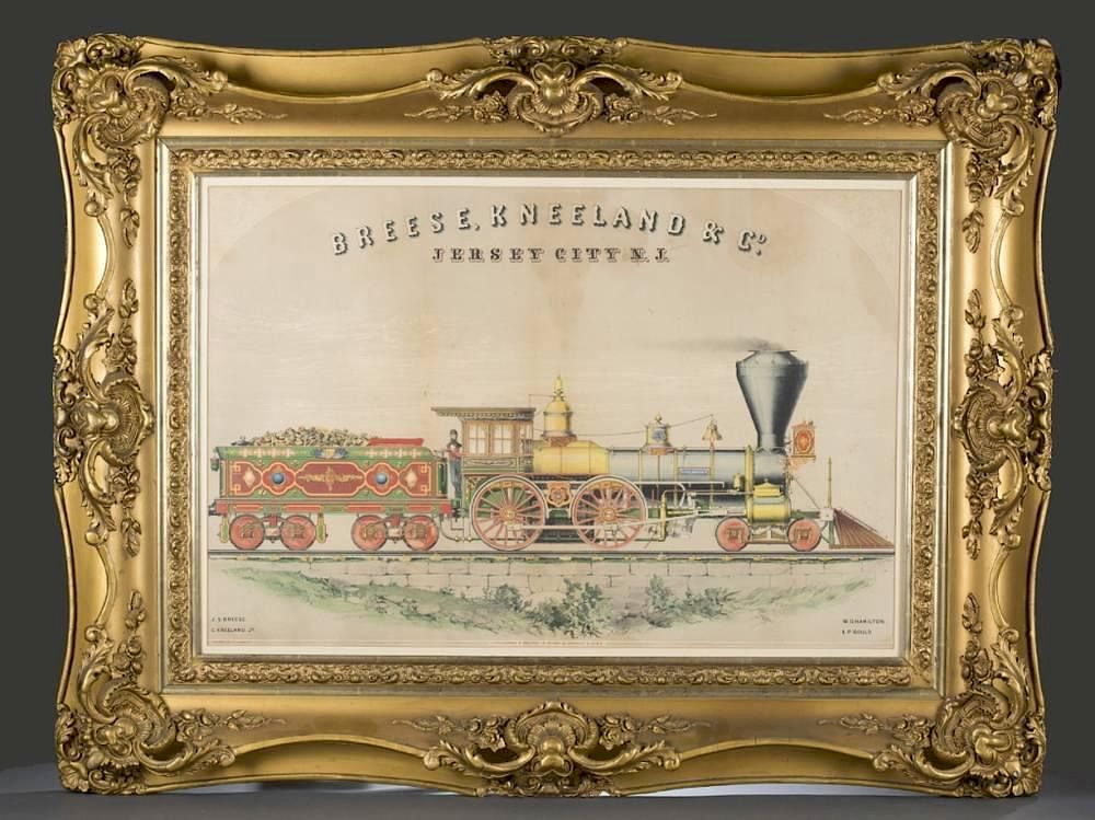 Appraisal: th cent Locomotive colored lithograph A Breese Kneeland Co Jersey