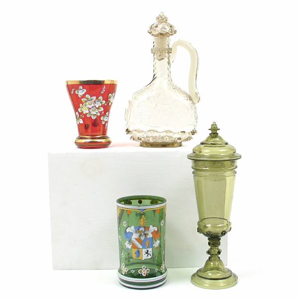 Appraisal: A group of assorted glassware comprising a decanter with stopper