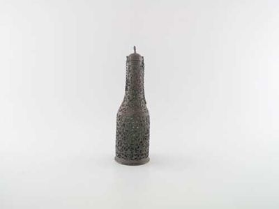 Appraisal: A middle Eastern mounted glass bottle and cap probably Persian