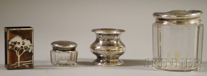 Appraisal: Four Sterling Silver and Silver-mounted Articles a Galt Bro cigarette