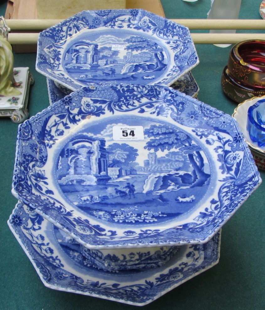 Appraisal: A Copeland Spode pottery part dessert service of octagonal form