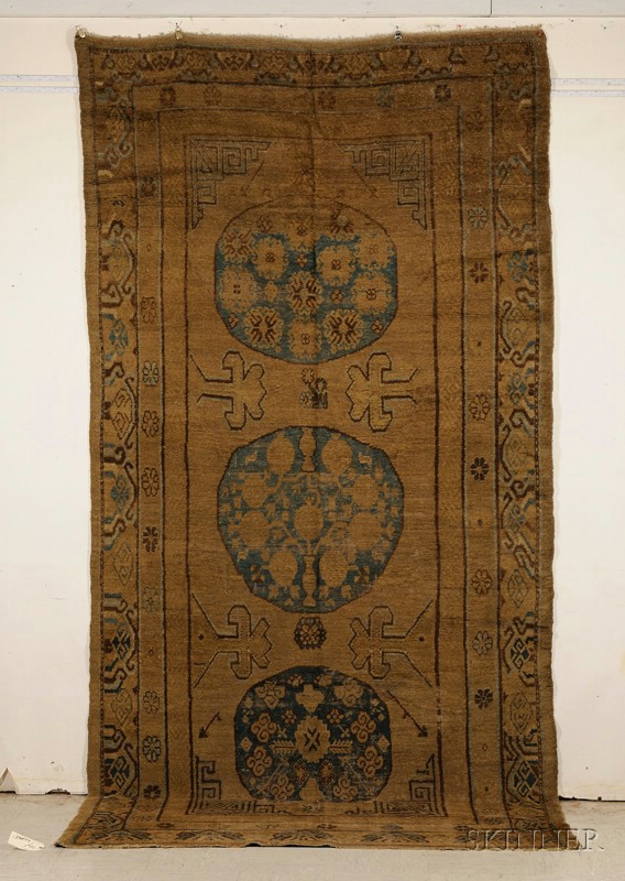 Appraisal: Khotan Rug East Turkestan th century areas of wear ft