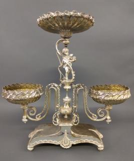 Appraisal: Large epergne Large silver plate epergne late th century As