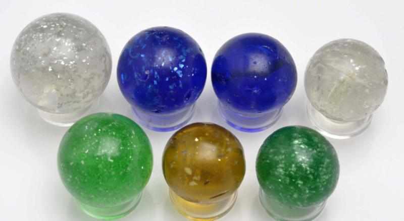 Appraisal: Lot of Mica Marbles Description Includes two blue one amber