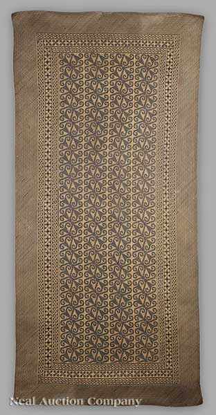 Appraisal: An Indonesian Ceremonial Mat Tekar Borneo woven rattan with black