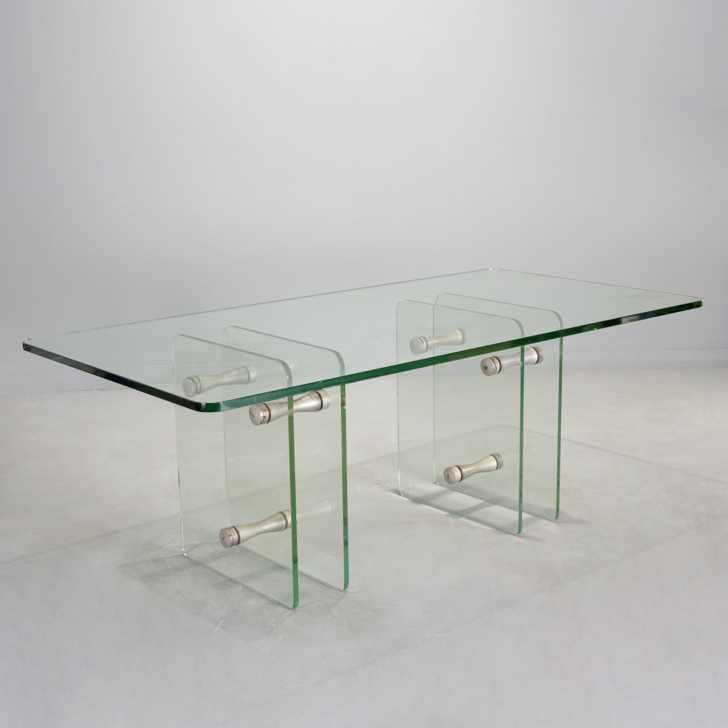 Appraisal: ART DECO PERIOD PLATE GLASS DINING TABLE First half th