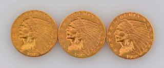 Appraisal: Lot of - Gold Indian Coins and -D All are