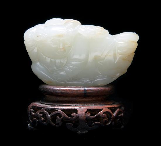 Appraisal: Jade Toggle of a Boy th th century Yuan to