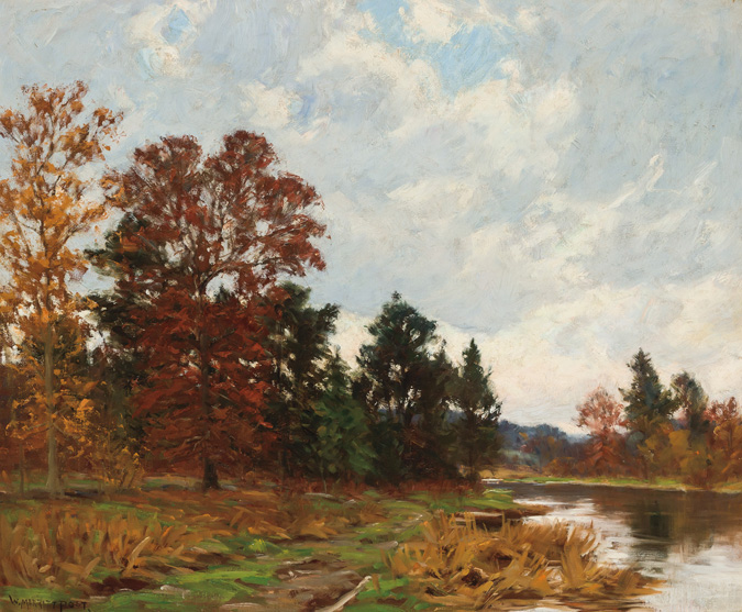 Appraisal: WILLIAM MERRITT POST American - Autumn Afternoon oil on canvas