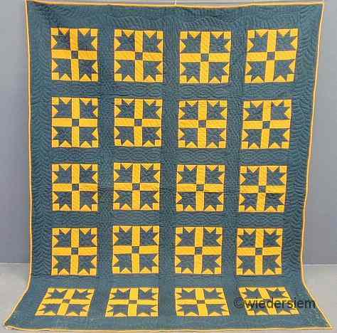 Appraisal: Lebanon Co Pennsylvania quilt Bear Paw pattern signed Mary Straton''