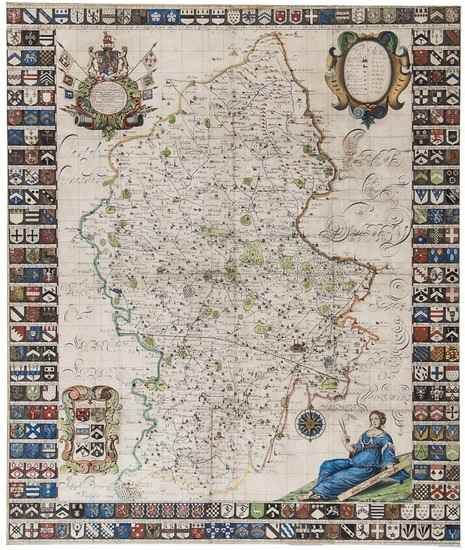 Appraisal: Plot Robert Staffordshire county map by Joseph Browne bordered by