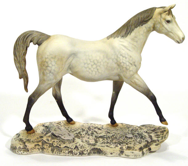 Appraisal: Large hand painted Beswick grey dappled horse on a stone