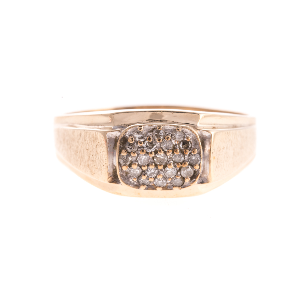 Appraisal: A Gentlemen's Diamond Ring in K Gold K yellow gold