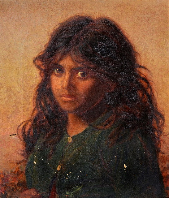 Appraisal: SOPHIE ANDERSON - 'Little Rubina' inscribed verso with title and