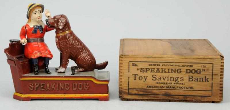 Appraisal: Cast Iron Speaking Dog Mechanical Bank Manufactured by Shepard Hardware