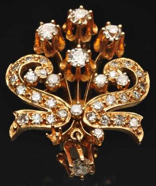 Appraisal: K Y Gold Diamond Pin Diamonds total carat Weight grams