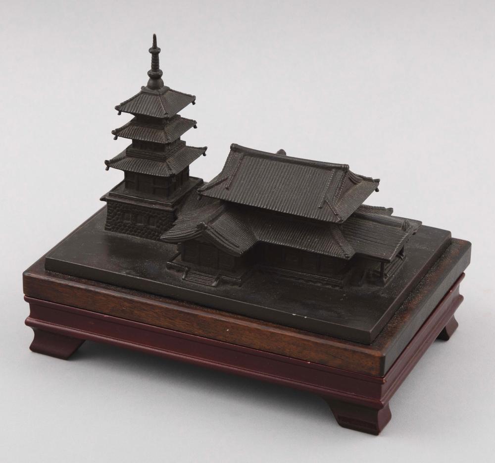 Appraisal: JAPANESE BRONZE MODEL OF A TEMPLE MEIJI PERIOD HEIGHT LENGTH