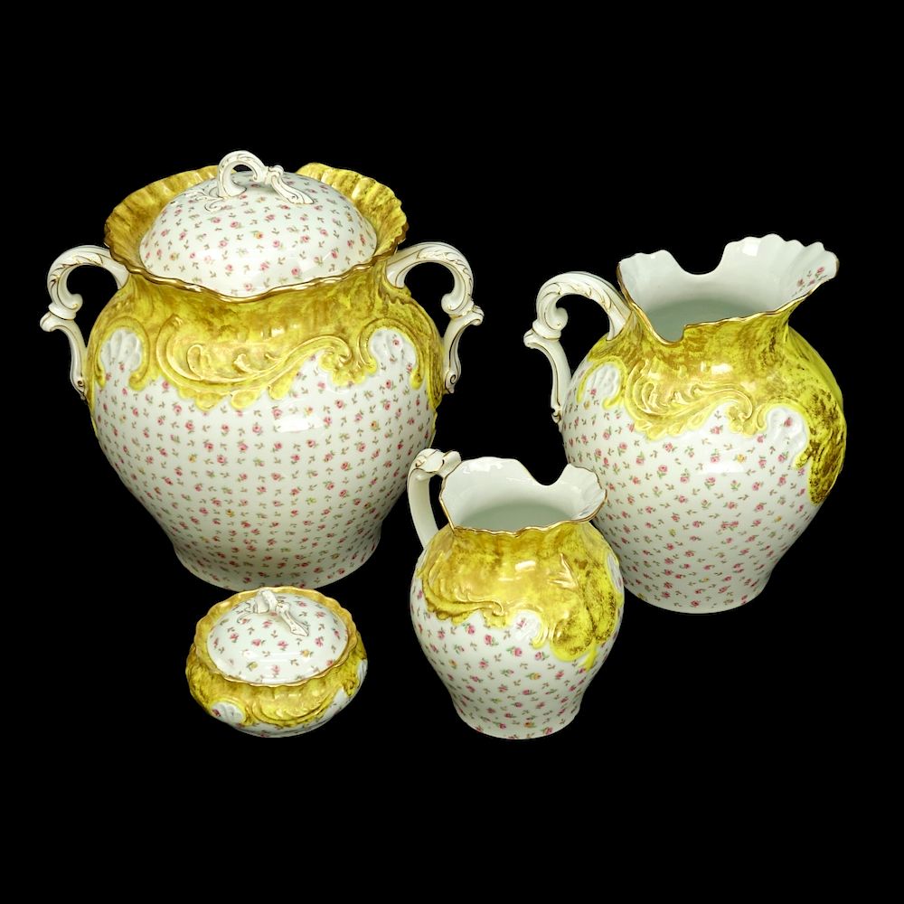 Appraisal: Four Pc Limoges Porcelain Bath Set Four piece Victorian Limoges