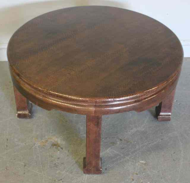 Appraisal: Midcentury Karl Springer Style Skin Asian StyleCoffee Table From a