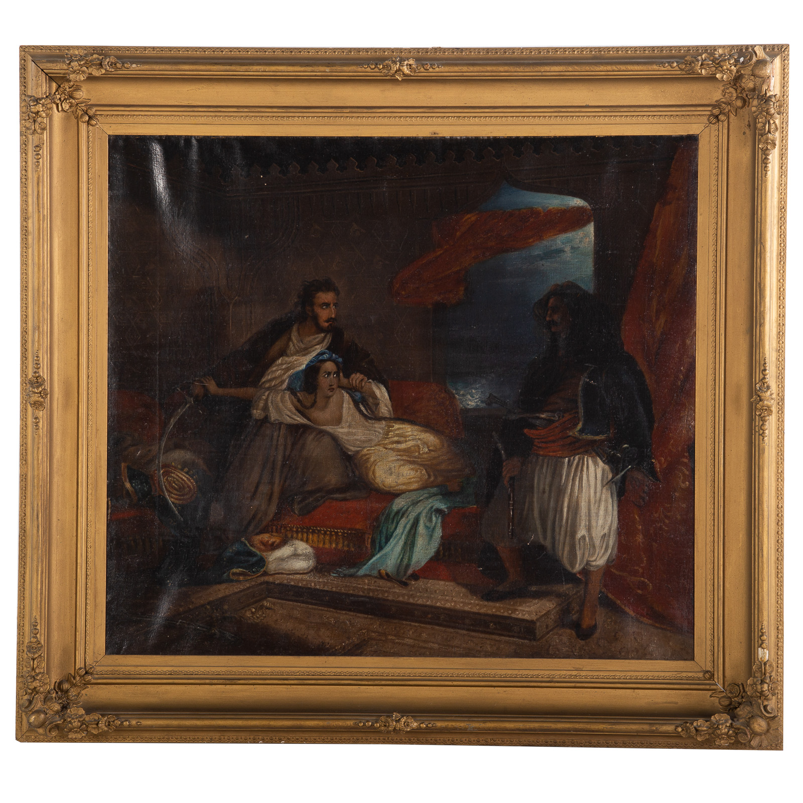 Appraisal: CONTINENTAL SCHOOL TH C ORIENTALIST SCENE OIL th century Oil